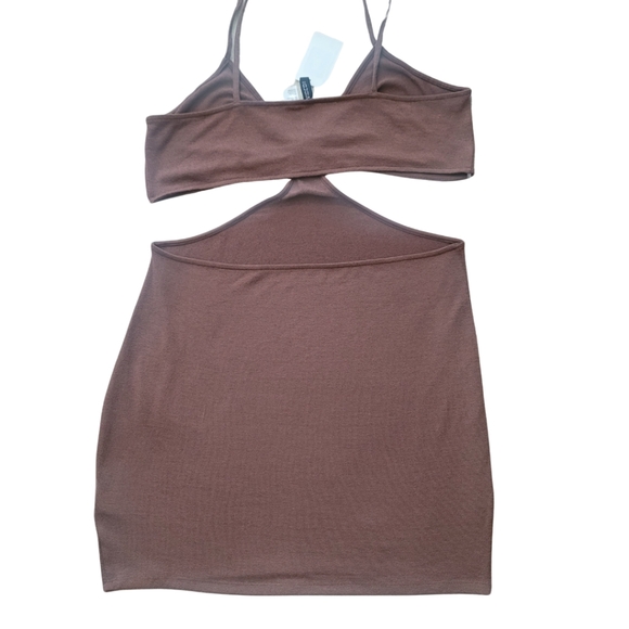 H&M Divided Cut Out Stretchy Soft Summer Dress in Brown Size XL - Picture 5 of 9